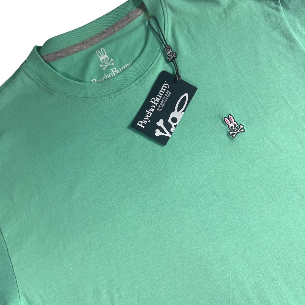 Psycho Bunny Classic Crew Neck Tee Mens 6 Large Green Pima Cotton Short Sleeve